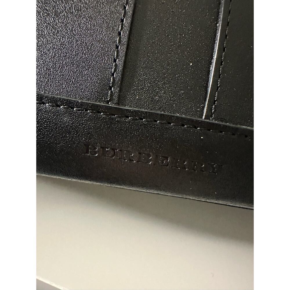 Burberry Black Leather Shoulder Bag Nova Check Lined Gold Hardware Authentic - Picture 2 of 14